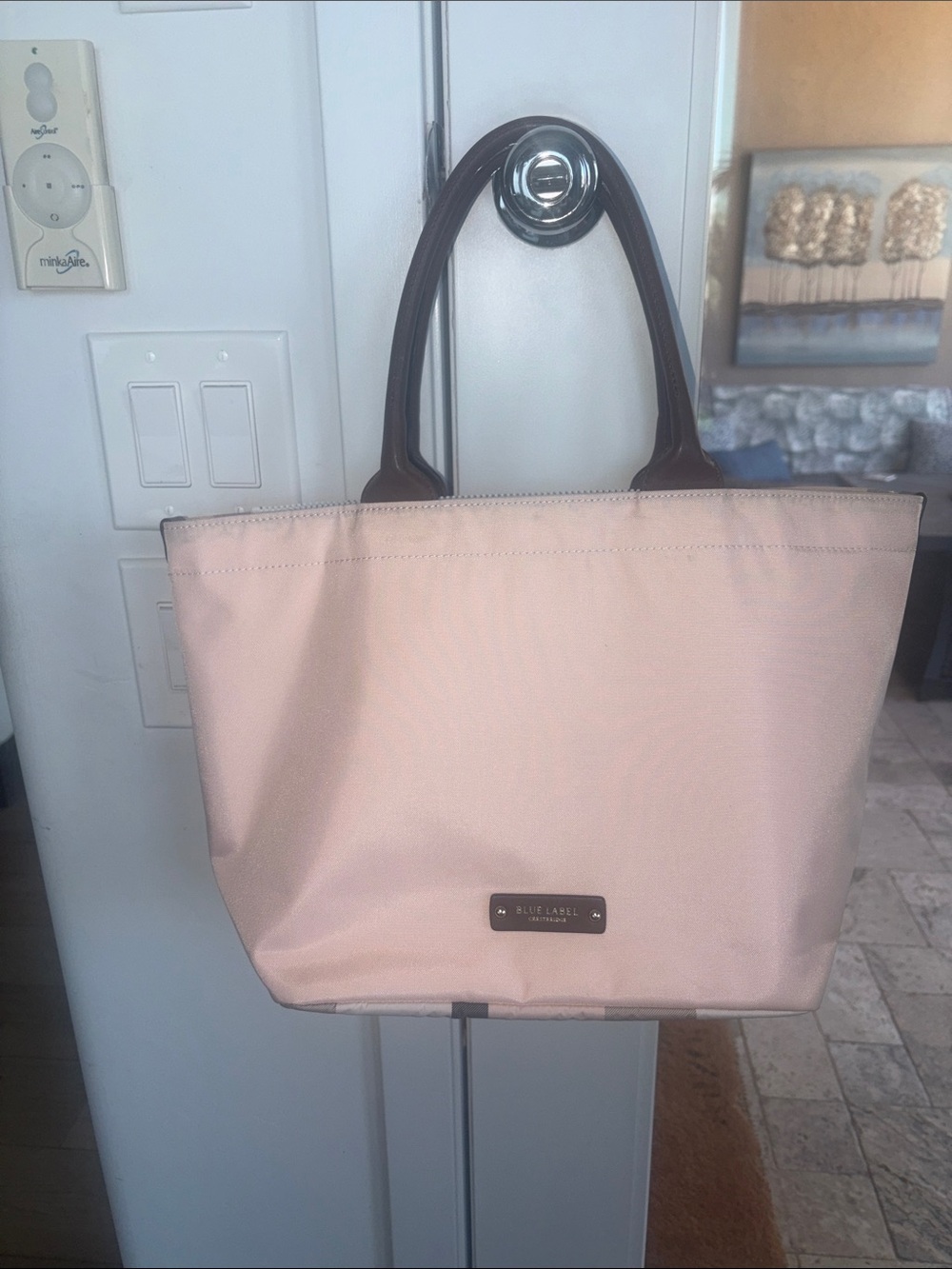 Burberry Blush Pink Tote with Brown Handles - Picture 1 of 9